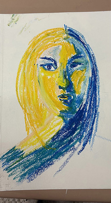 Painting of a Simpler Style Self Portrait